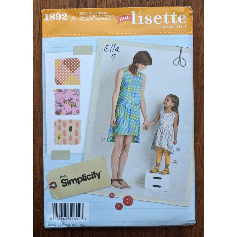UNCUT Simplicity 1892 Lisette Dress Size 3-8